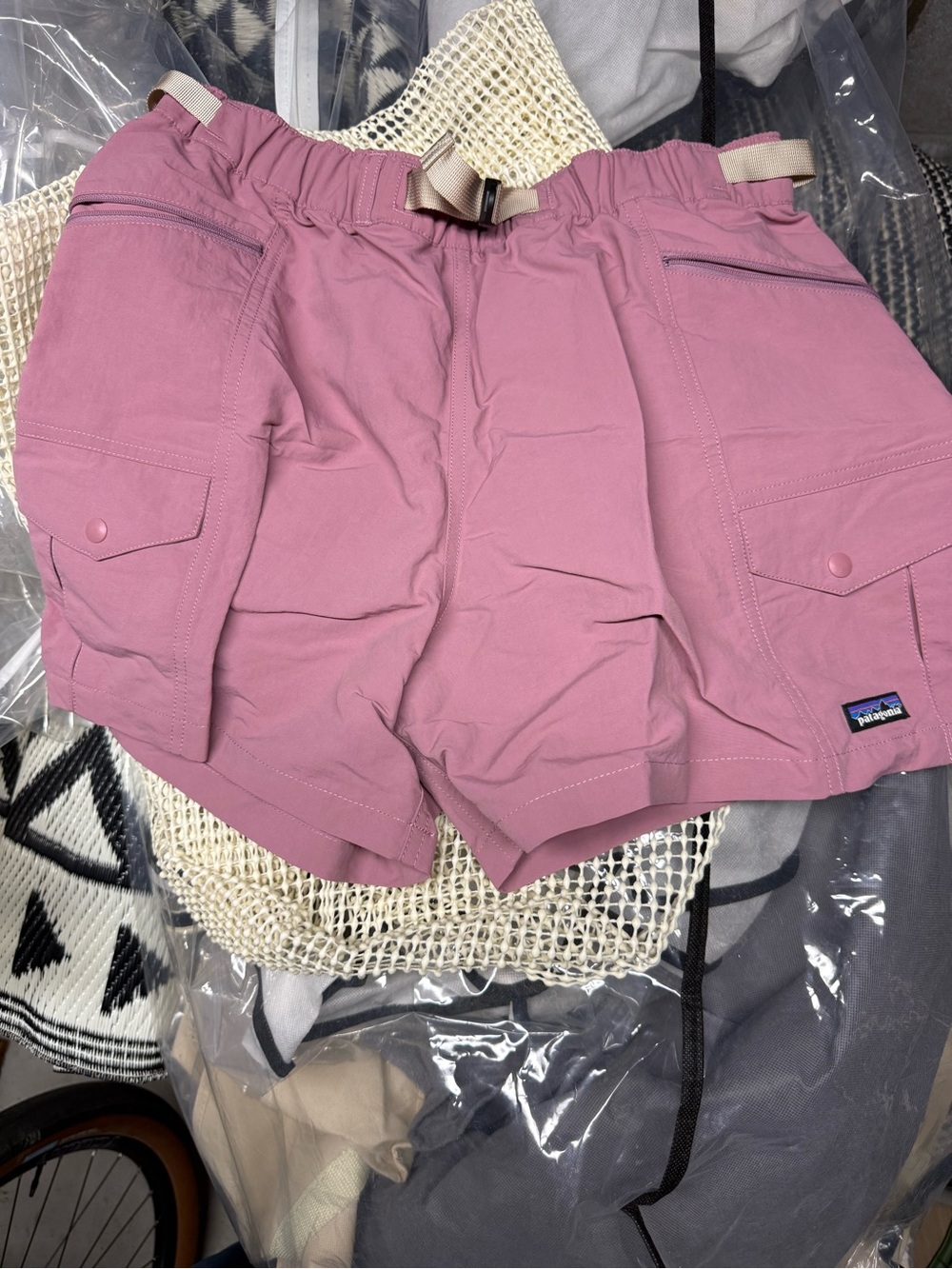 Patagonia Women's Dusty Pink Athletic Shorts with Elastic Waist
